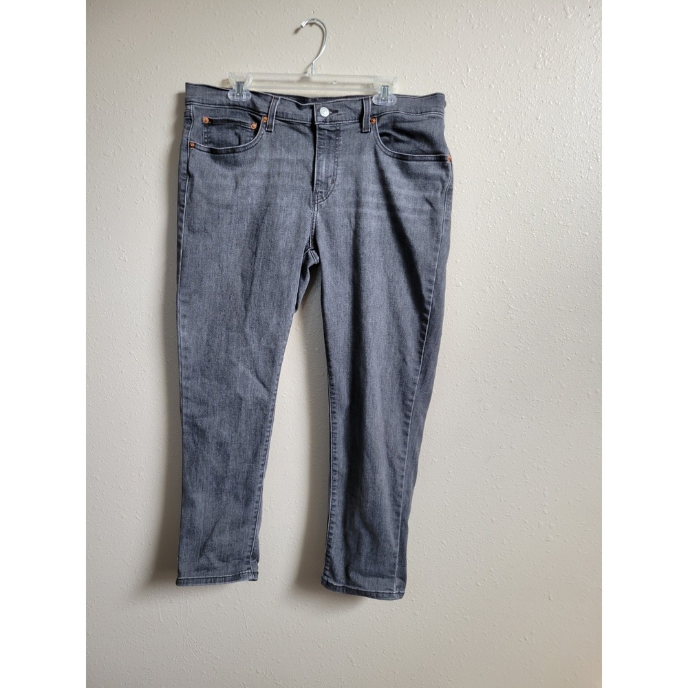Levi's Women's Boyfriend Jeans Acid Wash Gray Mid Rise Stretch‎ Denim Size 33